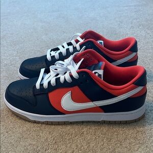 Nike Low-Top Sneakers in Navy, Orange and White, Denver Broncos Colors